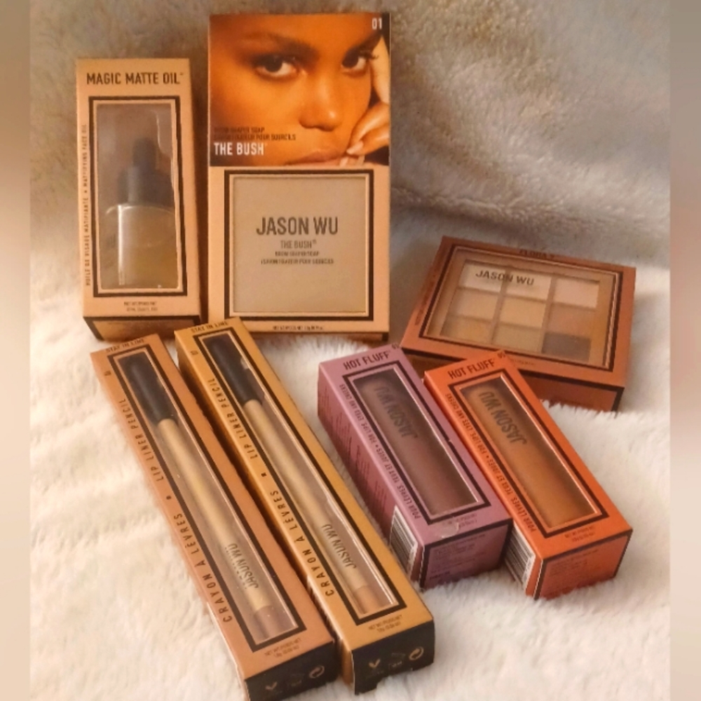 Jason Wu MakeUp Bundle-BrowShaperSoap,MatteOil,LipLinerPencils,LipSticks,palette